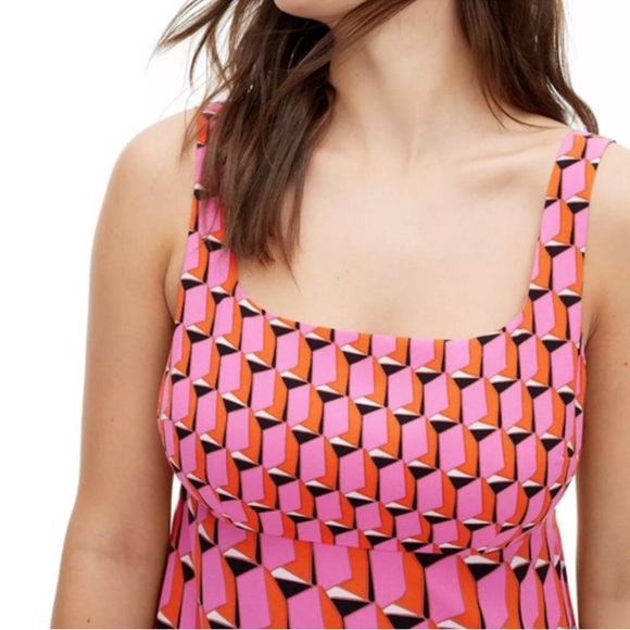 NWT Diane Von Furstenberg pink and Orange Geometric Dress size 12 x target. - Picture 2 of 8